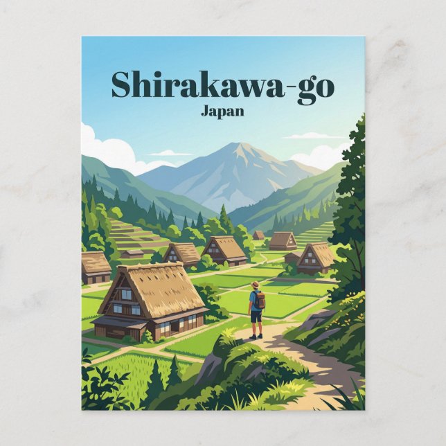 Shirakawa-go Japan Vykort (Framsida)
