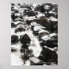 Shirakawago snoby landsby Japan Resmål Poster