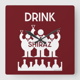 Shiraz Vin Drickare Fyrkantig Klocka