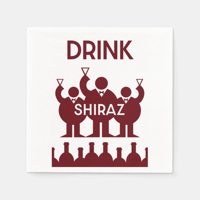 Shiraz Vin Drickare Pappersservett (Framsidan)