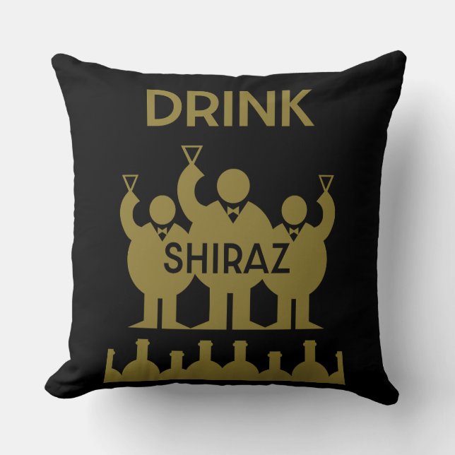 Shiraz Vin Drinkers Kudde (Framsida)