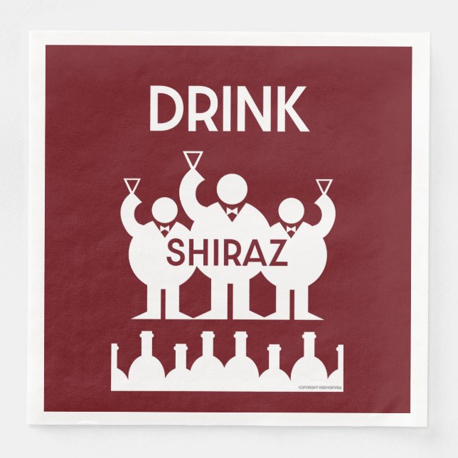Shiraz Vin Drinkers Pappersservett (Framsida)