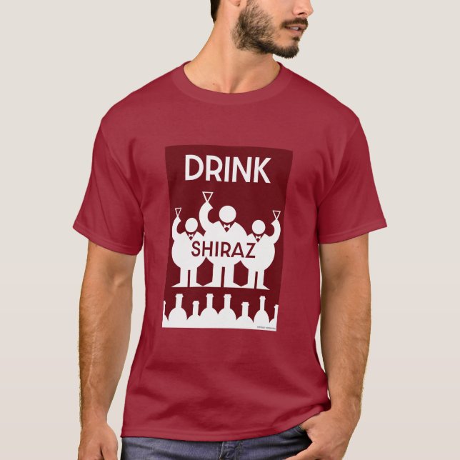 Shiraz Vin Drinkers T Shirt (Framsida)