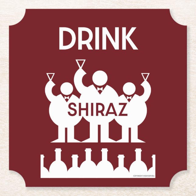 Shiraz Vin Drinkers Underlägg Papper (Framsida)