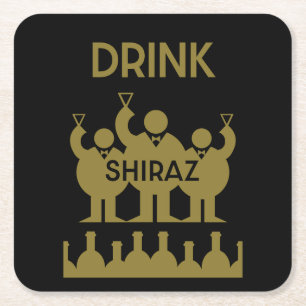 Shiraz Vin Drinkers Underlägg Papper Kvadrat