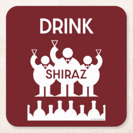Shiraz Vin Drinkers Underlägg Papper Kvadrat