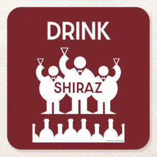 Shiraz Vin Drinkers Underlägg Papper Kvadrat