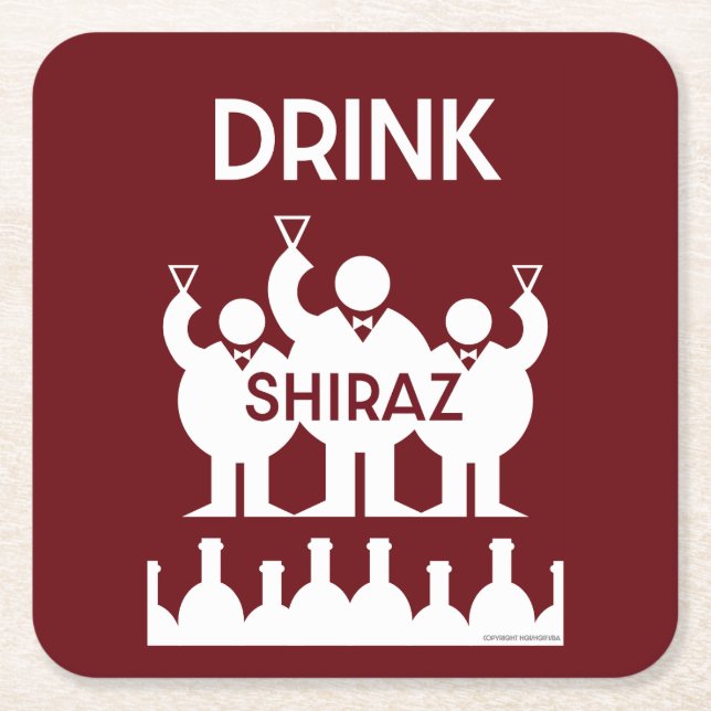 Shiraz Vin Drinkers Underlägg Papper Kvadrat (Framsidan)