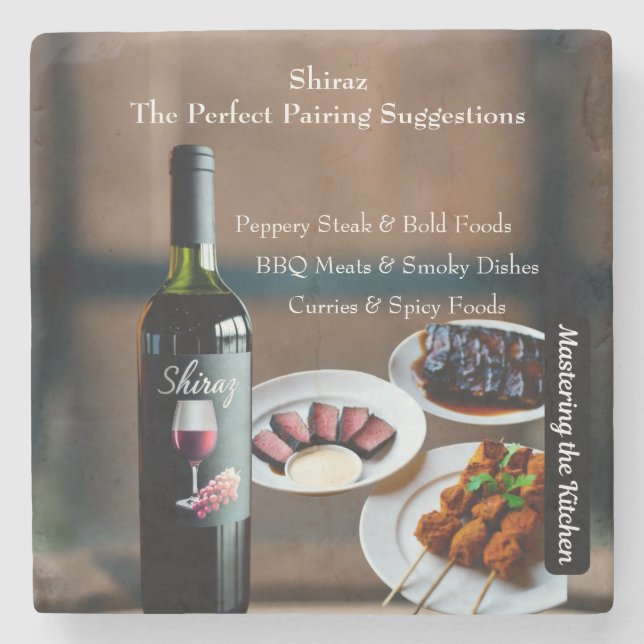 Shiraz Vinmatchningsguide/Beklämmar köket Stenunderlägg (Framsidan)