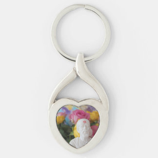 Shirdi Sai Baba Twisted Heart Silverfärgad Nyckelring