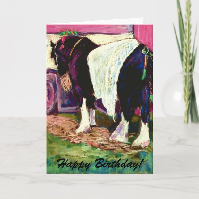 Shire Horse Birthday Card Kort (Framsida)
