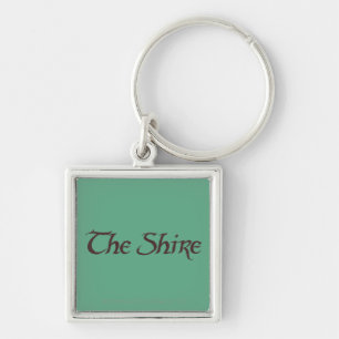 SHIRE™ Namn Solid Fyrkantig Silverfärgad Nyckelring