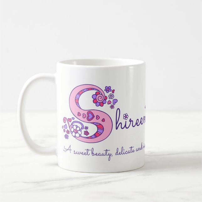 Shireen känd menande dekorativ S monogrammugg Kaffemugg (Vänster)