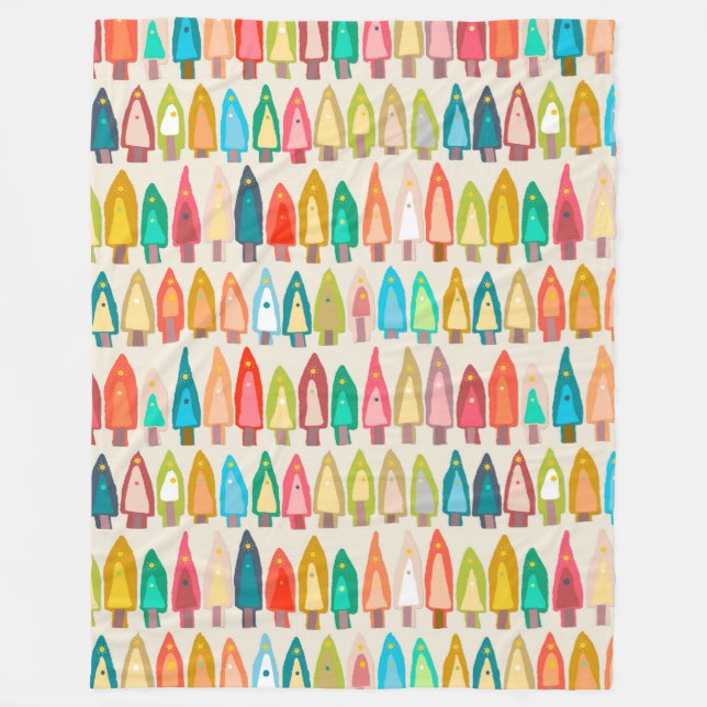 Shirish träd ikat fleecefilt (Framsidan)