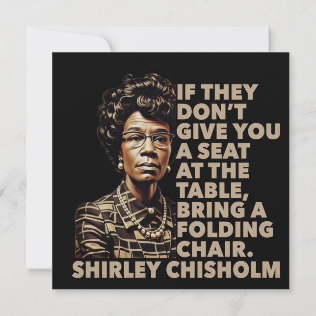 Shirley Chisholm Folding Chair Citat Svarta histor Kort (Framsida)
