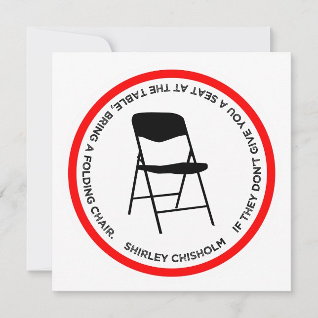Shirley Chisholm Folding Chair Quote Empowering Julkort (Framsida)