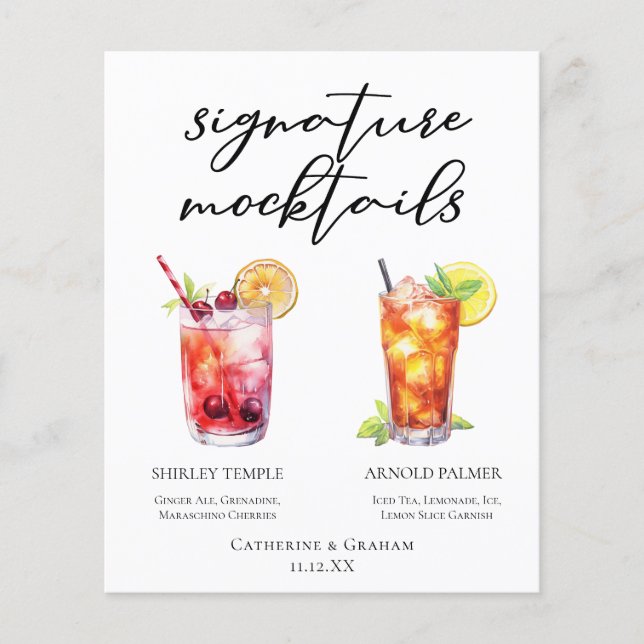 Shirley Temple Arnold Palmer Mocktails Menu (Framsida)