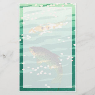 Shiro Kasamatsu Karp Koi fish pond japanese art Brevpapper