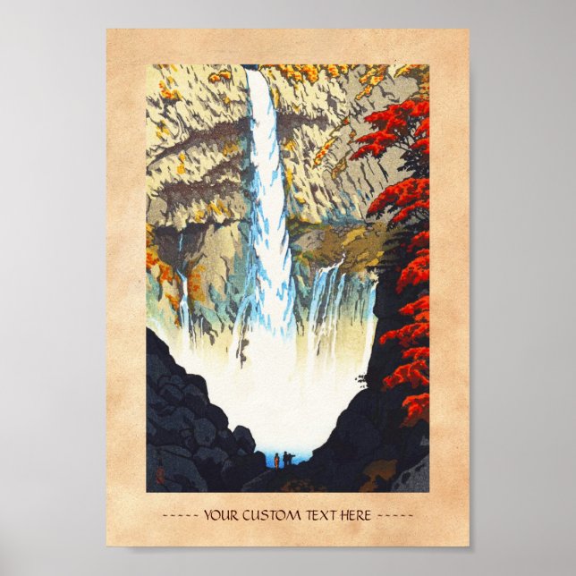 Shiro Kasamatsu Kegon Waterfall i Nikko hanga Poster (Framsidan)