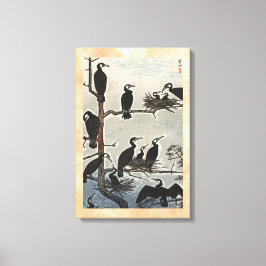 Shiro Kasamatsu Skarvgökar ukiyo-e Canvastryck