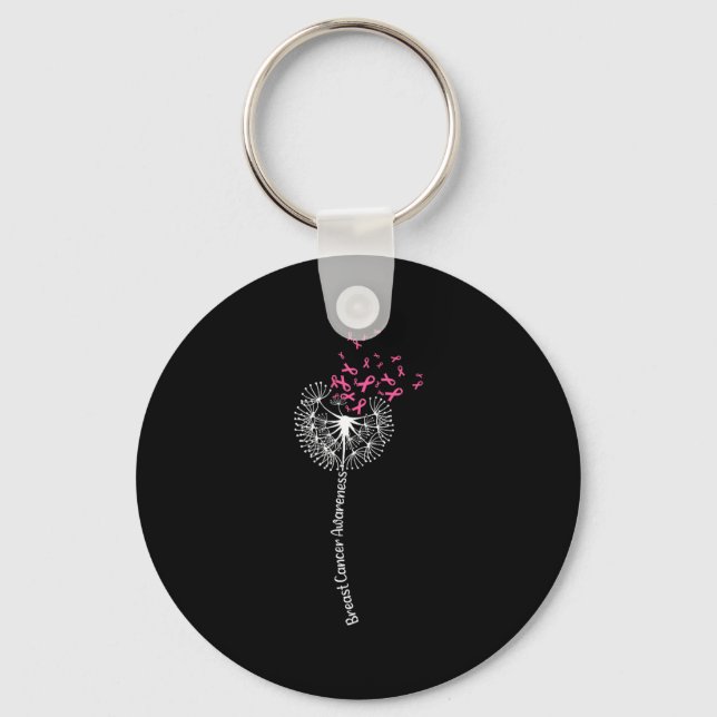 Shirt Breast Cancer Awareness Flower Pink Nyckelring (Framsida)