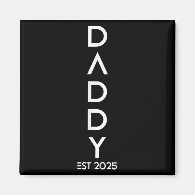 Shirt Daddy Est 2025 New Dad Baby Reveal Gift Tee  Magnet (Framsidan)