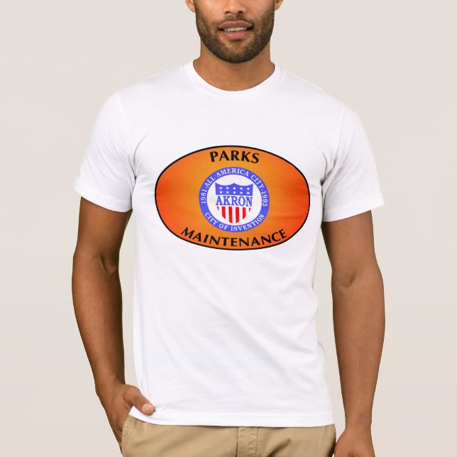 Shirt. för Akron Ohio parkerunderhåll Tee (Framsida)