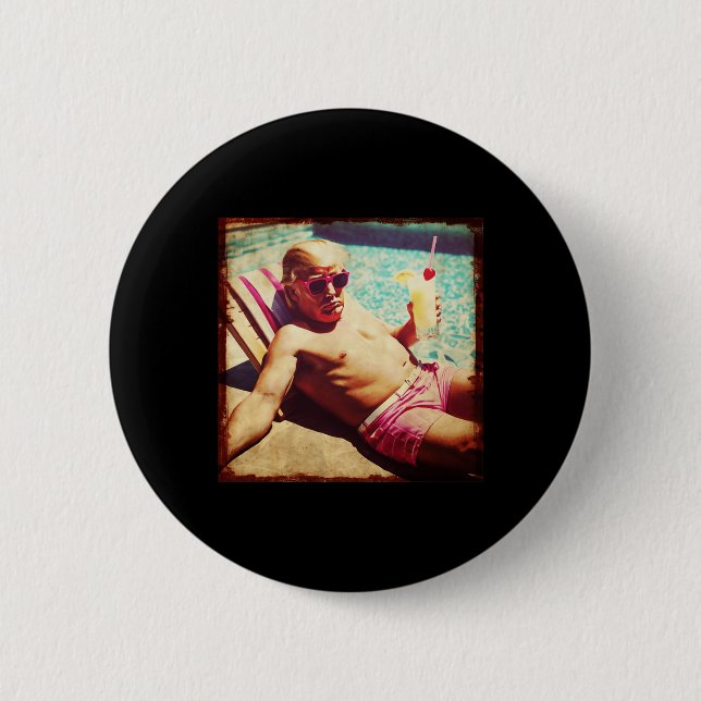 Shirt Funny Pina Colada Donald Trump 2024 Republic Knapp (Framsida)