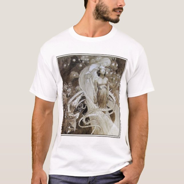 Shirt: illustration av Alphonse (Alfons) Mucha Tee (Framsida)
