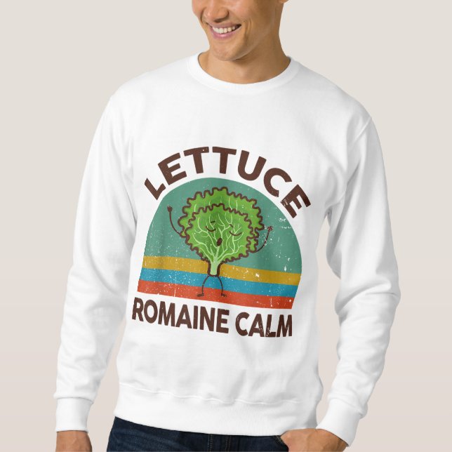  Shirt Lettuce Romaine Lugn Funny Vegan L Lång Ärmad Tröja (Framsida)