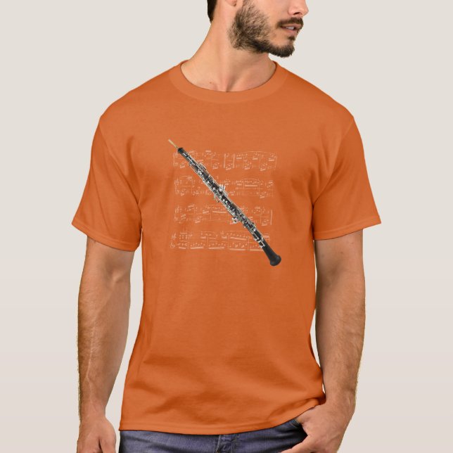 Shirt (mörk) - Oboe - Plocka färg Tee Shirt (Framsida)