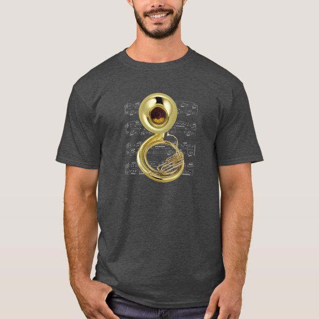 Shirt (mörk) - Sousaphone - Plocka färg Tee Shirt (Framsida)