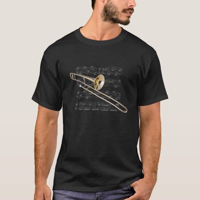 Shirt (mörk) - Trombone (tenor) - Plocka färg Tee (Framsida)