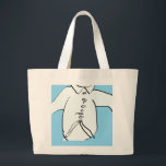 Shirt Silhouette Fun Blue Kids Jumbo Tygkasse<br><div class="desc">Large Tote Bag</div>