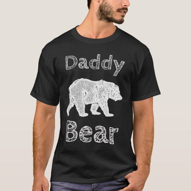 Shirts För manar Funy Pappa Bear T Shirt Far Da (Framsida)