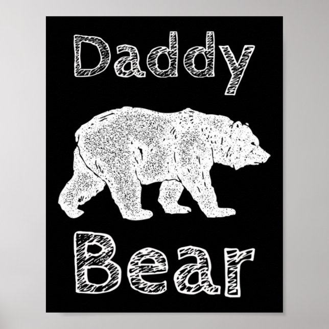 Shirts För manar Funy Pappa Bear T Shirt Far Da Poster (Framsidan)