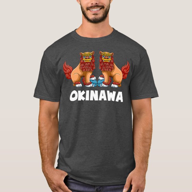 Shisa Hund Guardian Lejon Okinawa Japan Gift T Shirt (Framsida)