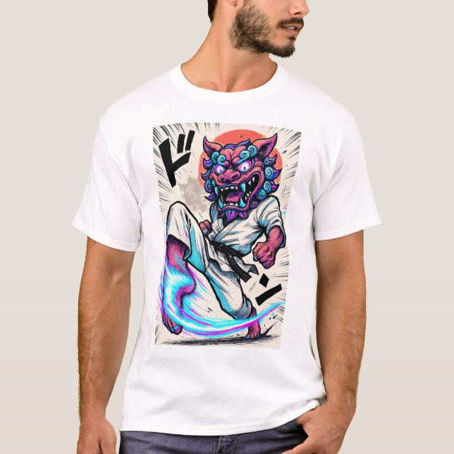 Shisa-Kick Fury T Shirt (Framsida)