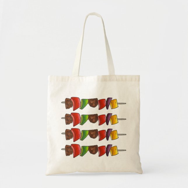 Shish Kebab Vegetable Skewer Grilling BBQ Tote Tygkasse (Framsidan)