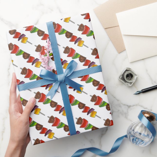 Shish Kebab Veggie Skewer Grilling Food Cookout Presentpapper (Gåvor)