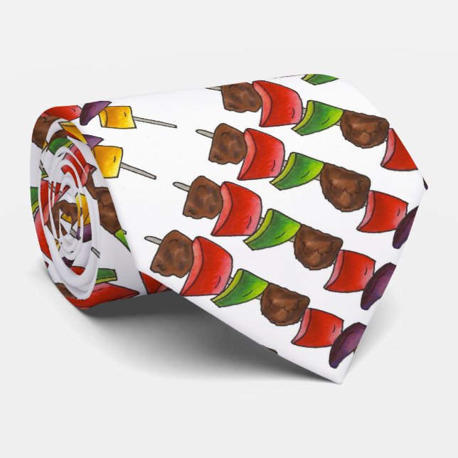 Shish Kebab Veggie Skewer Grilling Food Foodie Tie Slips (Rullad)