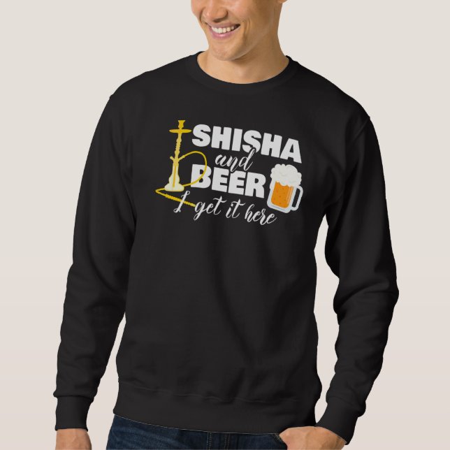 Shisha Beer Hookah Steam Smoke Lång Ärmad Tröja (Framsida)