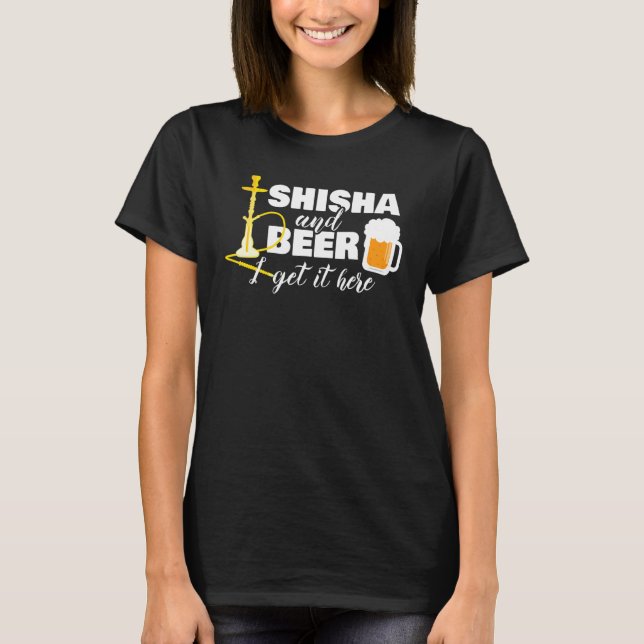 Shisha Beer Hookah Steam Smoke T Shirt (Framsida)