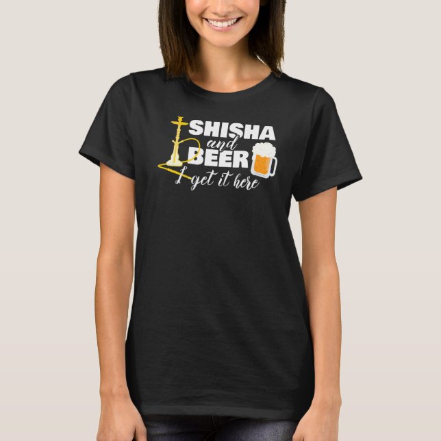 Shisha Beer Hookah Steam Smoke T Shirt (Framsida)
