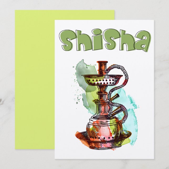 Shisha Hookah Arguileh ش ي ش ة ا ر ج periodisering Inbjudningar (Fram/baksida)