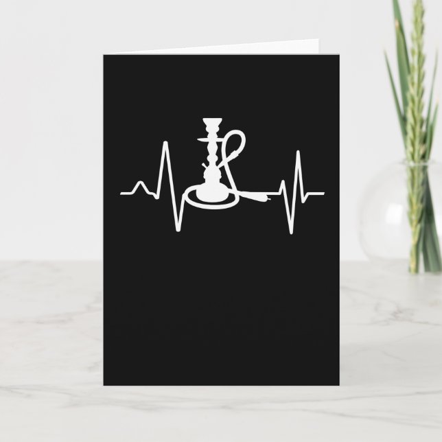 Shisha Hookah Heartbeat Heart Rate EKG Lounge Kort (Framsida)
