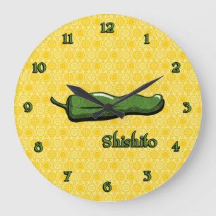 Shishito Chili Pepper Clock Stor Klocka