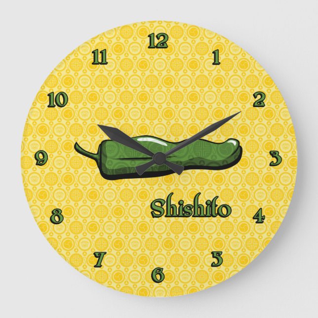 Shishito Chili Pepper Clock Stor Klocka (Framsida)