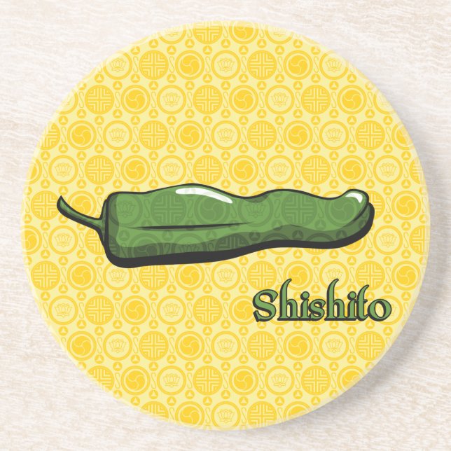 Shishito Chili Pepper Sandstone Underlägg (Framsidan)