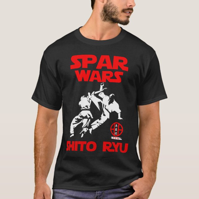 Shito Ryu Karate Kumite Spar Krig Budo T-Shirt (Framsida)